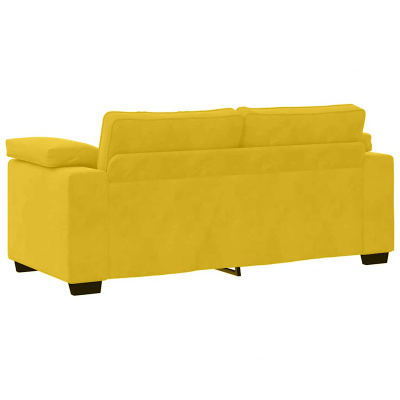 Sofa dwuosobowa, żółta, 180x77x82 cm, aksamit