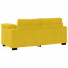 Sofa dwuosobowa, żółta, 180x77x82 cm, aksamit
