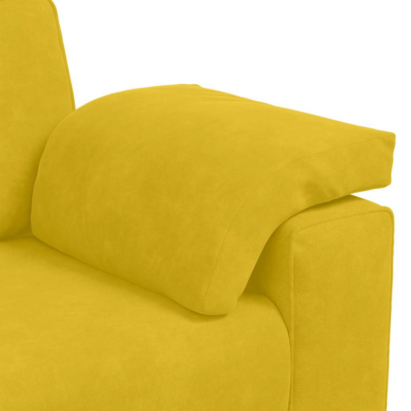 Sofa dwuosobowa, żółta, 180x77x82 cm, aksamit