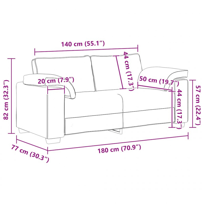 Sofa dwuosobowa, niebieska, 180x77x82 cm, aksamit