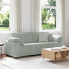 Sofa 3-osobowa, jasnoszara, 220x77x82 cm, tapicerowana aksamitem