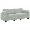Sofa 3-osobowa, jasnoszara, 220x77x82 cm, tapicerowana aksamitem