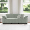Sofa 3-osobowa, jasnoszara, 220x77x82 cm, tapicerowana aksamitem
