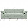 Sofa 3-osobowa, jasnoszara, 220x77x82 cm, tapicerowana aksamitem