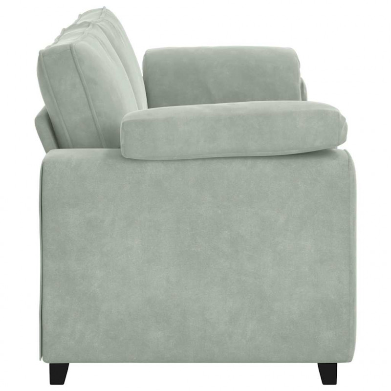 Sofa 3-osobowa, jasnoszara, 220x77x82 cm, tapicerowana aksamitem