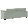 Sofa 3-osobowa, jasnoszara, 220x77x82 cm, tapicerowana aksamitem