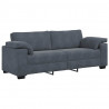 Sofa 3-osobowa, ciemnoszara, 220x77x82 cm, obita aksamitem