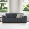 Sofa 3-osobowa, ciemnoszara, 220x77x82 cm, obita aksamitem