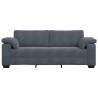 Sofa 3-osobowa, ciemnoszara, 220x77x82 cm, obita aksamitem