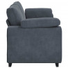 Sofa 3-osobowa, ciemnoszara, 220x77x82 cm, obita aksamitem
