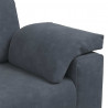 Sofa 3-osobowa, ciemnoszara, 220x77x82 cm, obita aksamitem