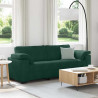 Sofa 3-osobowa, ciemnozielona, 220x77x82 cm, aksamit