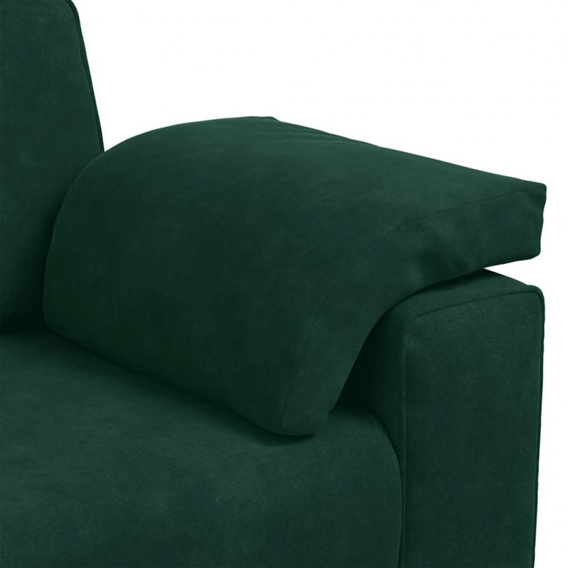 Sofa 3-osobowa, ciemnozielona, 220x77x82 cm, aksamit