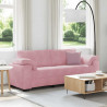 Sofa 3-osobowa, różowa, 220x77x82 cm, aksamit