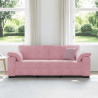 Sofa 3-osobowa, różowa, 220x77x82 cm, aksamit