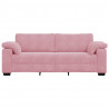 Sofa 3-osobowa, różowa, 220x77x82 cm, aksamit