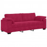 Sofa 3-osobowa, kolorze czerwonego wina, 220x77x82 cm, aksamit
