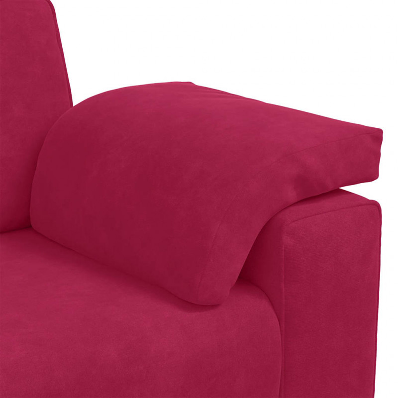 Sofa 3-osobowa, kolorze czerwonego wina, 220x77x82 cm, aksamit