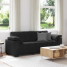 Sofa 3-osobowa, czarny, 220x77x82 cm, tapicerowana aksamitem