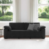 Sofa 3-osobowa, czarny, 220x77x82 cm, tapicerowana aksamitem