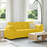 Sofa 3-osobowa, żółta, 220x77x82 cm, aksamit