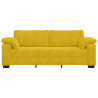 Sofa 3-osobowa, żółta, 220x77x82 cm, aksamit