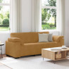 Sofa 3-osobowa, brązowa, 220x77x82 cm, aksamit