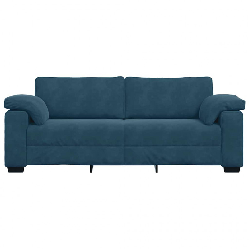 Sofa 3-osobowa, niebieska 220x77x82 cm, aksamit