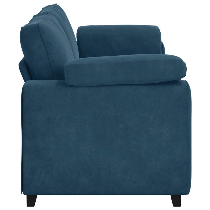 Sofa 3-osobowa, niebieska 220x77x82 cm, aksamit