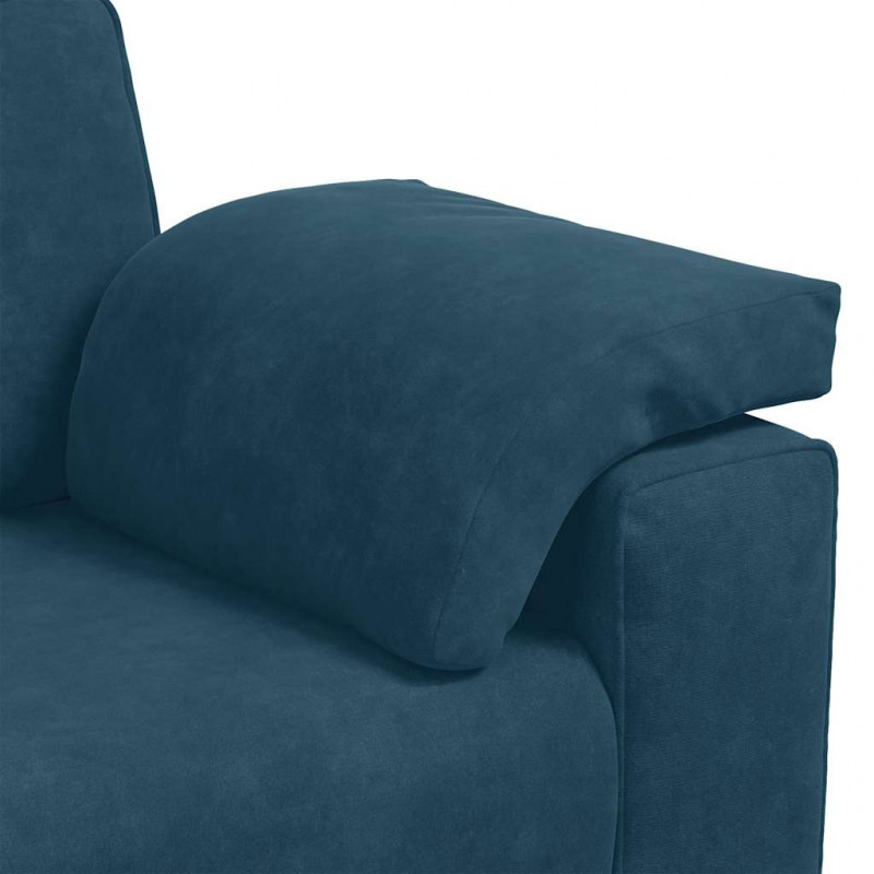 Sofa 3-osobowa, niebieska 220x77x82 cm, aksamit