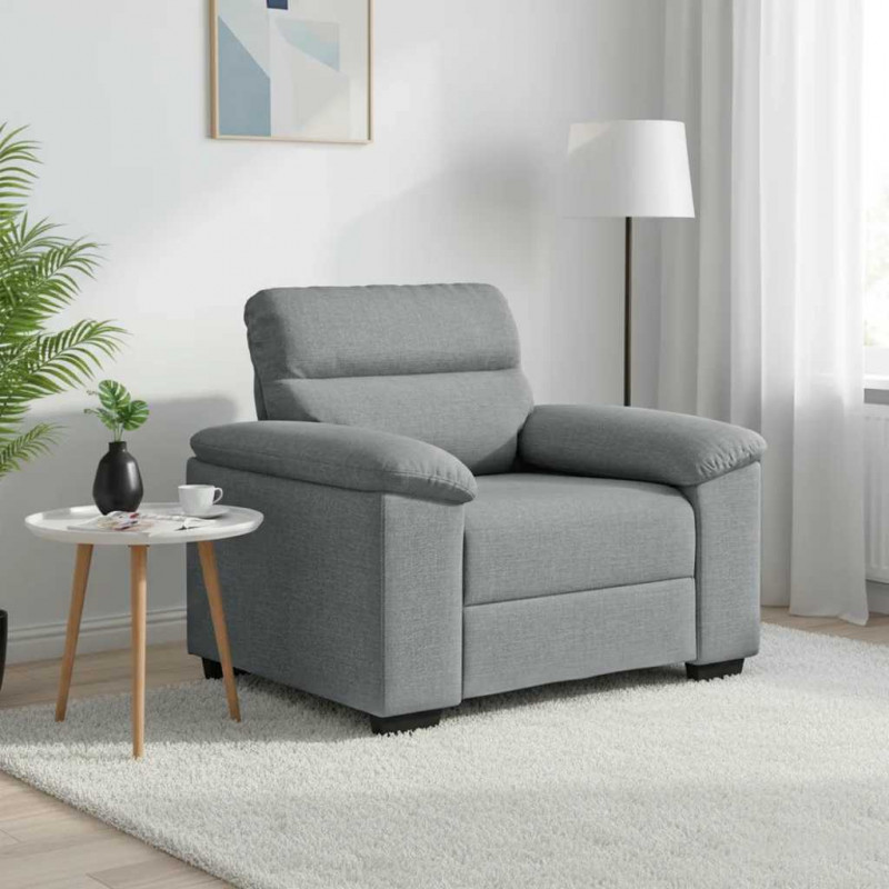 Sofa Fotel Jasnoszary 100x81x84 cm Tkanina