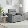 Sofa Fotel Jasnoszary 100x81x84 cm Tkanina