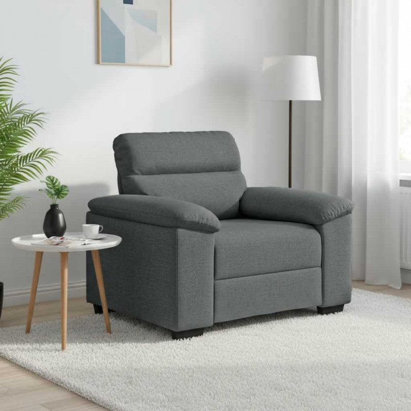 Sofa Fotel Ciemnoszary 100x81x84 cm Tkanina