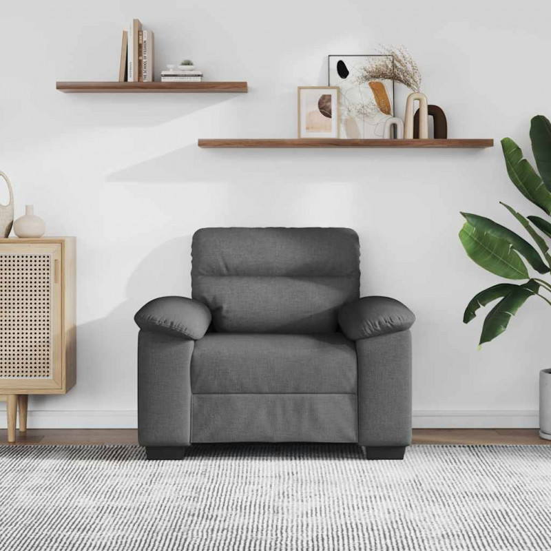 Sofa Fotel Ciemnoszary 100x81x84 cm Tkanina