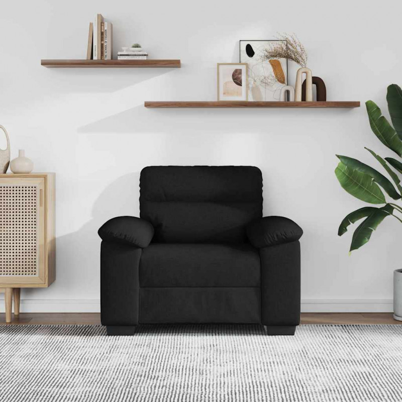 Sofa Fotel Czarny 100x81x84 cm Tkanina