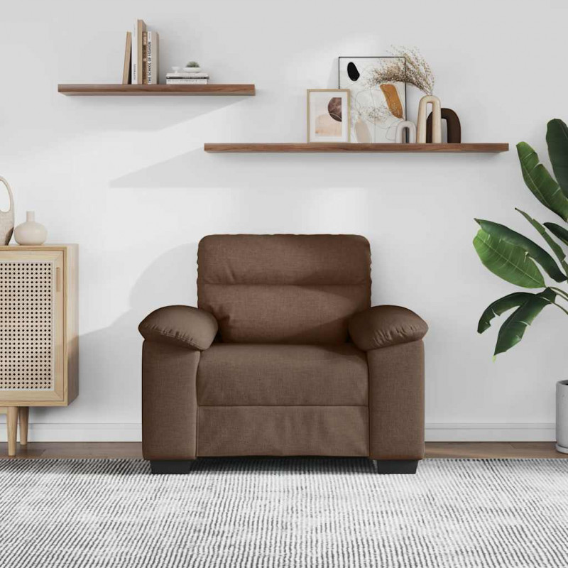 Sofa Fotel Brązowy 100x81x84 cm Tkanina