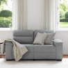 Sofa 2-osobowa Jasnoszara 160x81x84 cm Tkanina