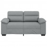 Sofa 2-osobowa Jasnoszara 160x81x84 cm Tkanina