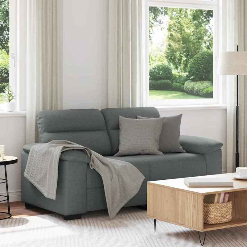 Sofa 2-osobowa Ciemnoszara 160x81x84 cm Tkanina