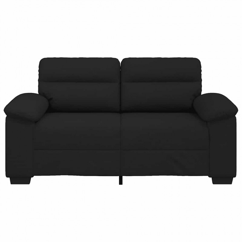 Sofa 2-osobowa Czarna 160x81x84 cm Tkanina