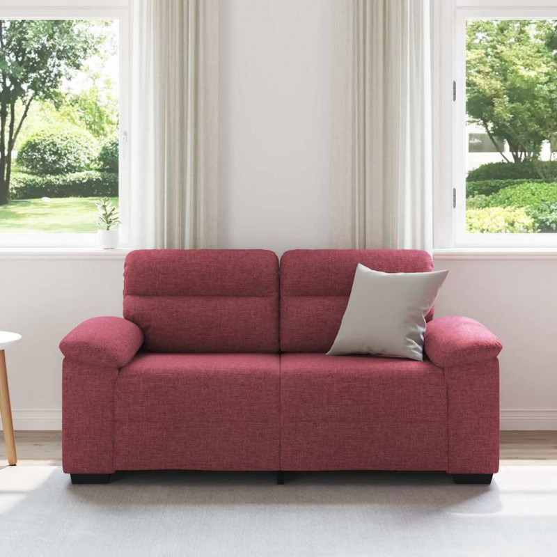 Sofa 2-osobowa w kolorze czerwonego wina 160x81x84 cm Tkanina