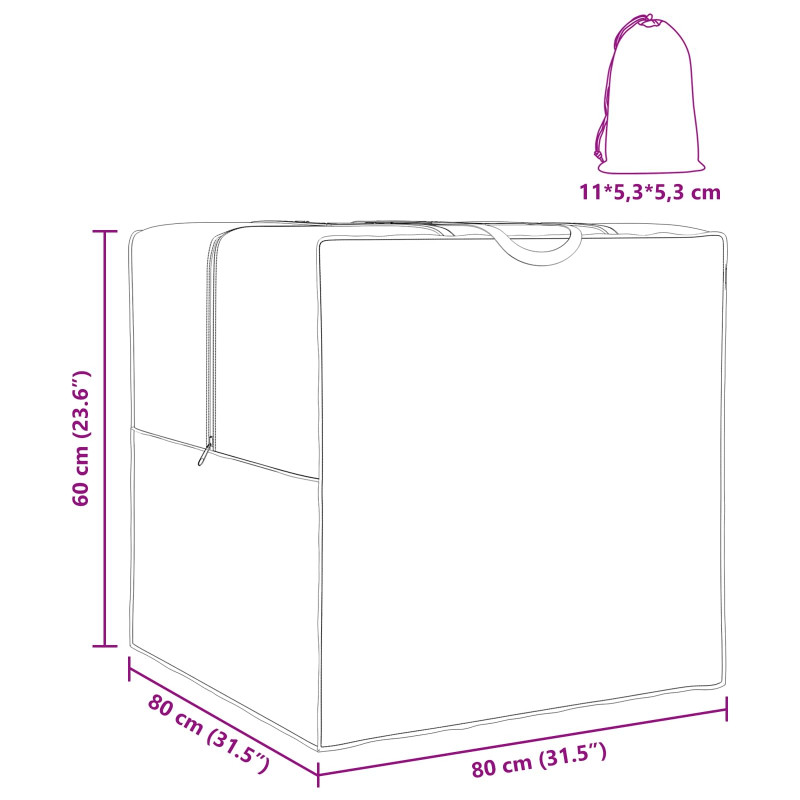 Torba do przechowywania na zewnątrz 80 x 80 x 60 cm
