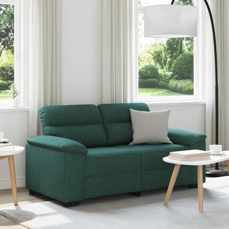 Sofa 2-osobowa Ciemnozielona 160x81x84 cm Tkanina