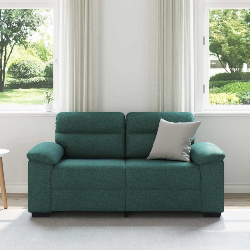 Sofa 2-osobowa Ciemnozielona 160x81x84 cm Tkanina