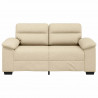 Sofa 2-osobowa kremowa 160x81x84 cm Tkanina