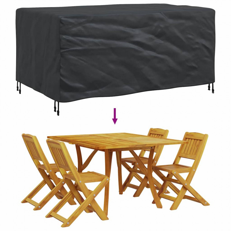 Pokrowiec na meble Gładki Czarny 172 x 113 x 73 cm 600D