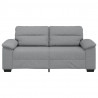 Sofa 2-osobowa, jasnoszara, 180x81x84 cm, tapicerowana tkaniną