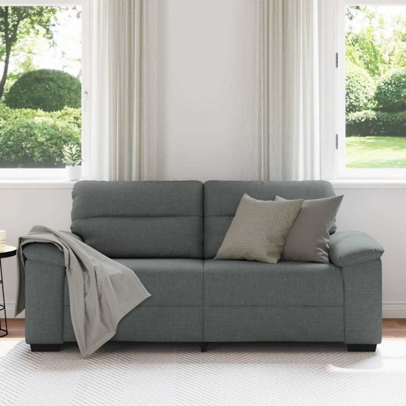 Sofa 2-osobowa, ciemnoszara, 180x81x84 cm, tapicerowana tkaniną