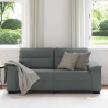 Sofa 2-osobowa, ciemnoszara, 180x81x84 cm, tapicerowana tkaniną