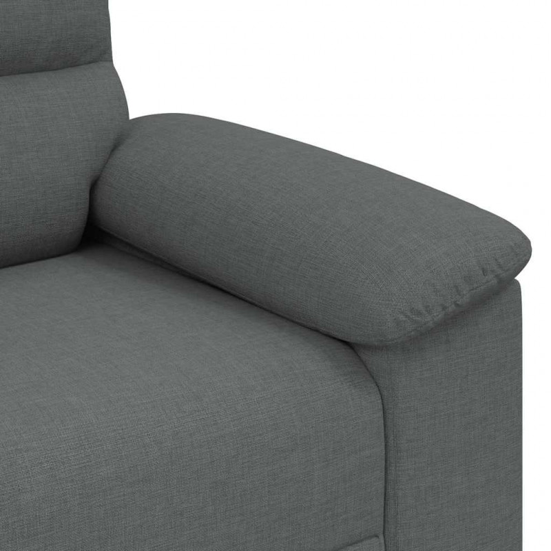 Sofa 2-osobowa, ciemnoszara, 180x81x84 cm, tapicerowana tkaniną